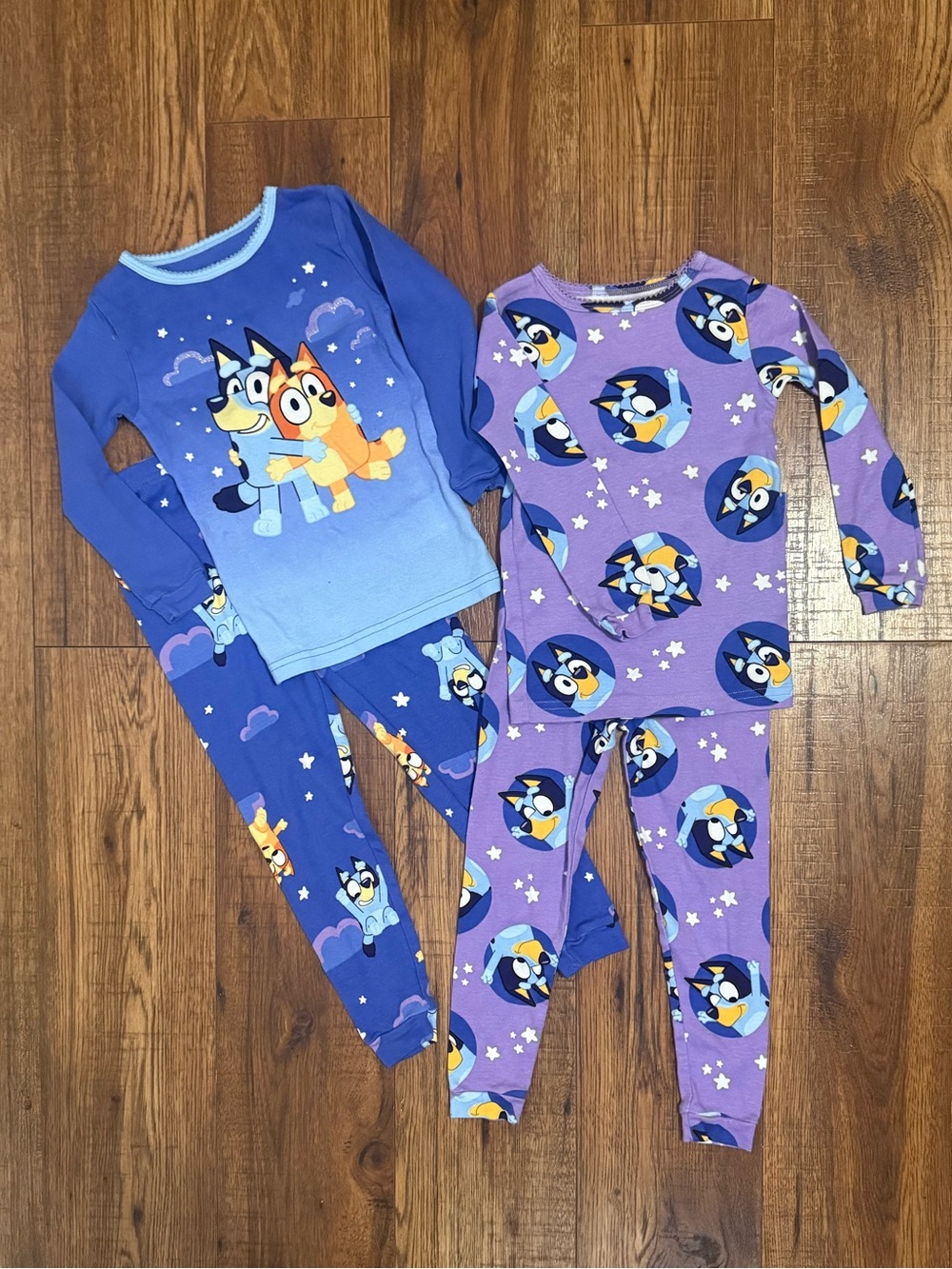 4-piece Blue and Purple Bluey Pajama Set